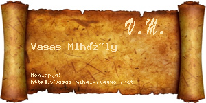 Vasas Mihály névjegykártya